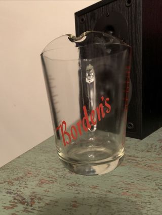 Vintage Borden’s Dairy Advertising 32 Oz Glass Measuring Cup