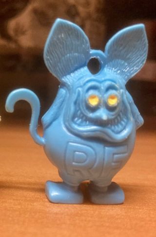 Vintage 1960’s Turquoise Blue Rat Fink Gumball Ring Charm,  Near -