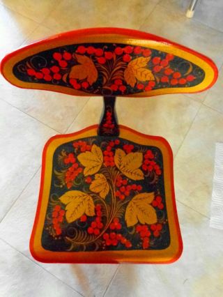 Vintage Old Ussr Russian Wooden Hand Painted Children Kids Chair