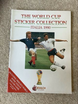 Old Vintage Merlin Football Italia 90 World Cup Sticker Album Part Filled 1990