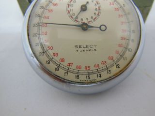 Vintage Swiss Made Select 7 Jewels Mechanical Wind Up Vintage Stopwatch 3