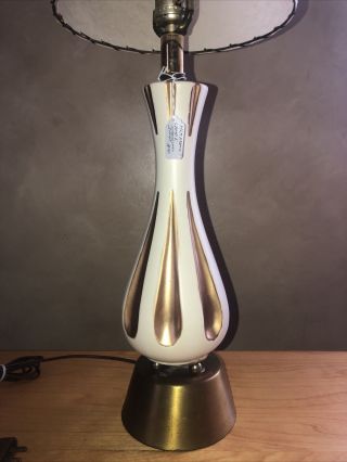Vintage Mid Century Modern Atomic Space Age 50’s 60s Retro Ceramic Metal Lamp 2
