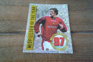 Merlin David Beckham Premier League Kick Off Football Sticker 1997 - Vgc No 86