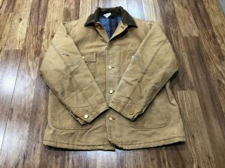 MENS 42 - Vtg Carhartt 6BLC Duck Blanket Lined Chore Coat Jacket USA 3