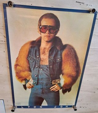Rare Elton John 1974 Vintage Poster 32 " X 22 "