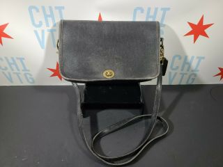 Vintage Coach Penny Shoulder Bag / Black Leather / Made In Usa / 0606 - 314
