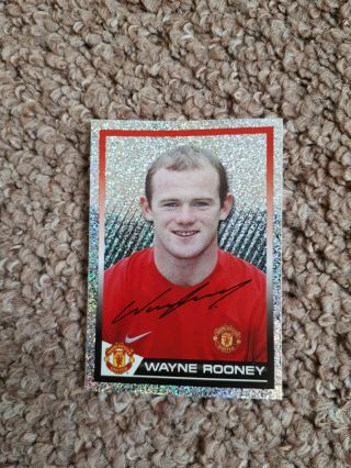 Signed Wayne Rooney Panini Manchester United Sticker