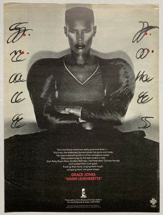 Grace Jones 1980 Vintage Poster Advert Warm Leatherette