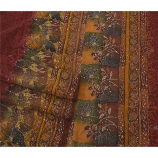 Sanskriti Vintage Dark Red Sarees Pure Silk Hand Beaded Fabric Premium Sari 3