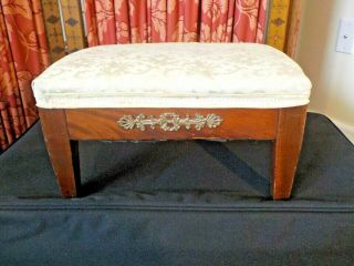 Vintage/antique Mahogany Footstool Upholstered Ottoman
