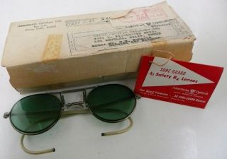 Ao American Optical Sure - Guard Safety Rx Glasses Green Lens Safety Goggles W/box