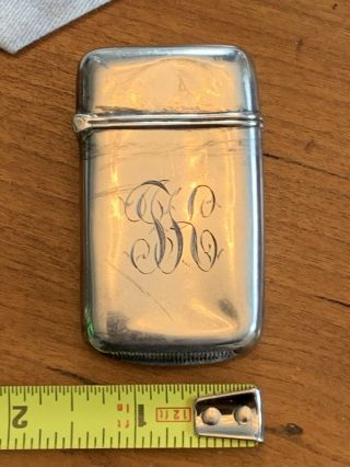 Vintage Sterling Silver Match Safe Marked Sterling With Gold Wash Inside 3