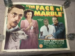Vintag Movie Poster The Face Of Marble John Carradine Rare 1945