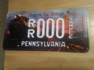 Vintage Pennsylvania.  Railroad Sample Car License Plate (preserve Our Heritage)