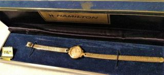 Vintage Ladies Hamilton Mechanical Watch 10k Yellow Gold Filled Winds Runs Well