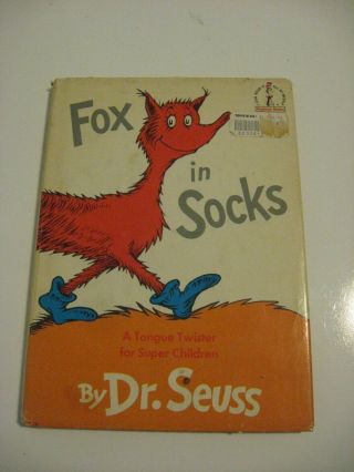 Dr.  Seuss Fox In Socks First Edition 1965 With Dj Gc Early Printing