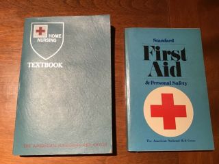 2 Vintage American Red Cross Books First Aid 1973 Home Nursing 1963 Paperbacks