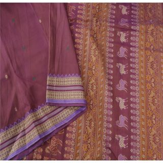 Sanskriti Vintage Purple Sarees Art Silk Woven Craft Soft Fabric Premium Sari