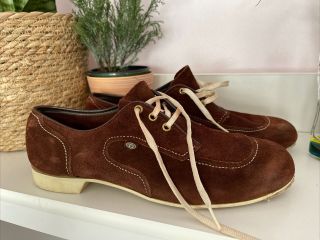 Vintage Mens Dexter Bowling Shoes 9.  5 Suede Brown Leather