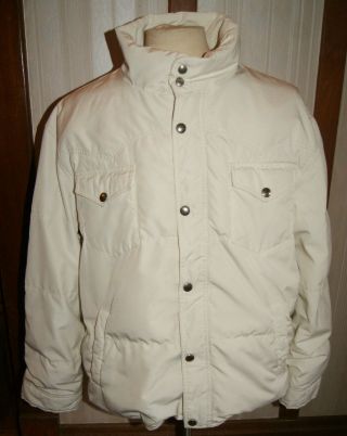 Vintage Polo Ralph Lauren White Down Puffer Coat Jacket 3xl Mens Zip Snap
