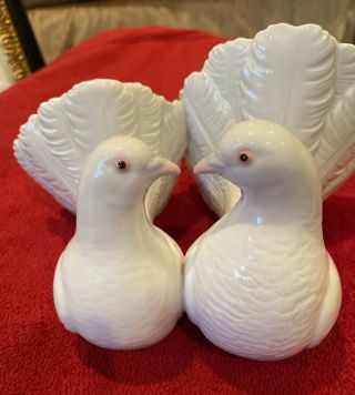 VINTAGE LLADRO 1169 KISSING WHITE DOVES FIGURINE LOVEBIRDS WEDDING ANNIVERSARY 2