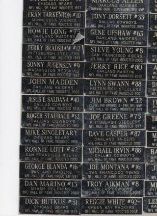 Hall Of Fame Football Players Engraved Nameplate For Memorabilia
