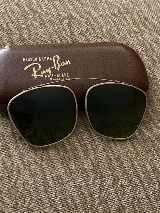 Vintage Bausch And Lomb Rayban Clip On Sunglasses With Case