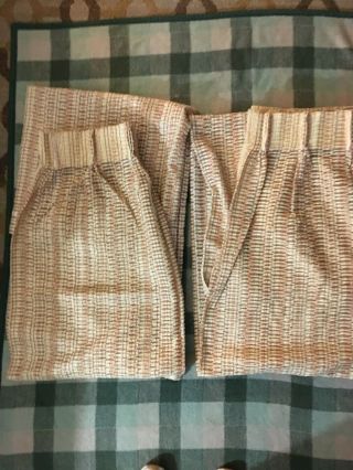 Vintage/retro Pinch Pleated Curtains/drapes - 47 X 80 - Tan/brown