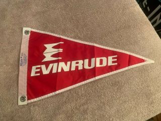 Vintage Evinrude Outboard Motor Boat Flag Pennant Usa Taylor Made Red