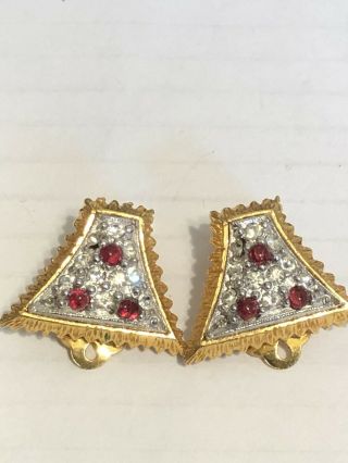 Vintage Hattie Carnegie Jeweled Clip On Earrings