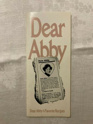 Vtg 1987 Dear Abby Cookbook,  Dear Abby 