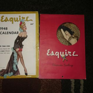 Vintage 1948 Esquire Calendar & Envelope Complete Calendar Pin Up (kf)
