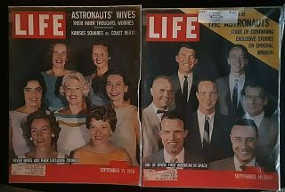 Vintage September 14 & 21,  1959 Life Magazines - The Astronauts & Wives (cs)