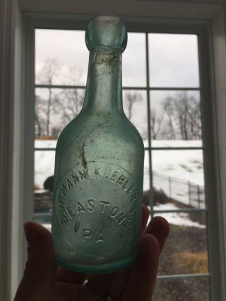 Vintage Scarce Easton,  Pa Bormann Kuebler & Co Slug Plate Squat Blob Top Bottle