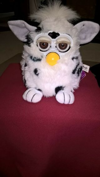Vintage Furby Interactive Toy - Black And White,  Amber Eyes With Tag