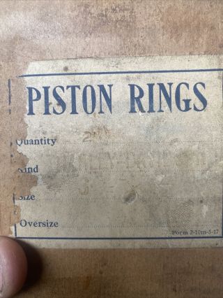 Vintage Early Harley Davidson Motorcycle Piston Rings Nos Box