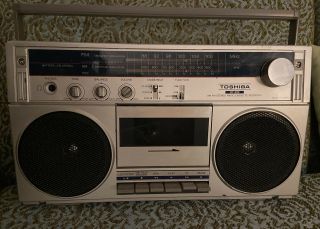 Vintage Toshiba Rt - 80s Cassette Recorder Boom Box