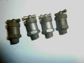 4 Vintage Hit Miss Engine Or Old Car Ball Grease Cup 1/8 " Pipe Thread Screw Top