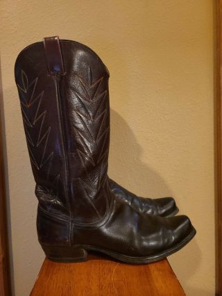 Vintage Wrangler Cordovan Leather Western Cowboy Boots Men 10.  5 D Made In Usa