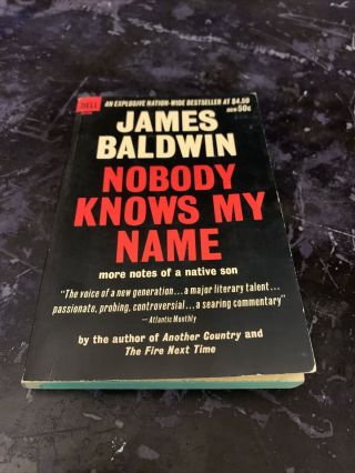 Nobody Knows My Name By James Baldwin First Dell Printing 1963 Mass Market Pb