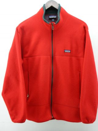 Vintage Patagonia Mens P.  E.  F.  Windproof Breathable Red Fleece Zip Up Jacket M