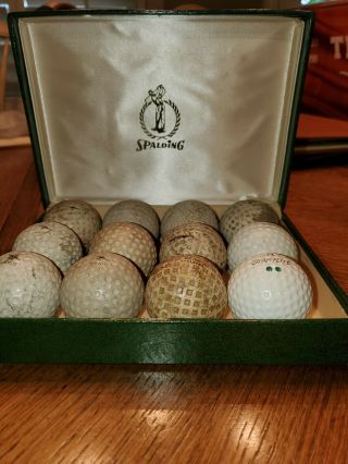 Vintage Spalding Air Flite Golf Balls And A Spalding Dozen Box