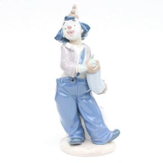 Vintage Lladro / Nao Porcelain Singing Clown With Accordion Figurine