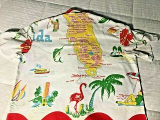 Vintage Kitsch’n Couture Florida Shirt Tablecloth 1950 