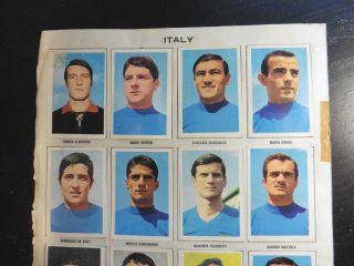 32x Israel and Italy FKS World Cup Mexico 70 Soccer Stars Sticker Sheet 2