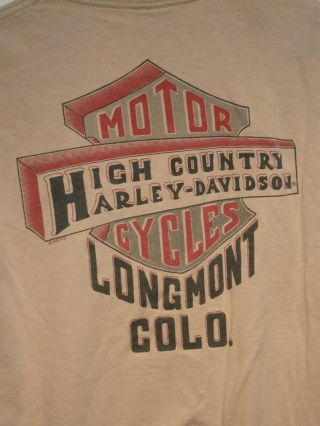 Vintage Harley Davidson Single Stitch Mens T Shirt Longmont Colorado 1996 Xl