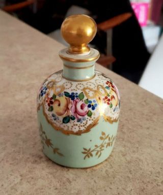 Vintage France Porcelain Perfume Bottle Hand Painted For Saks 5th Ave