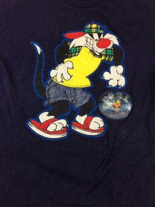 Vintage 90s Sylvester The Cat T - Shirt Warner Bros 1994 Size Large
