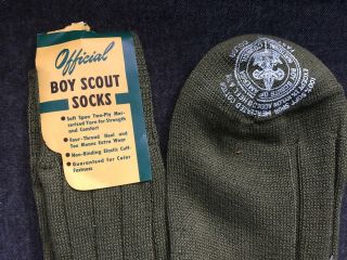 Vintage Boy Scouts Bsa Socks - Old - Stock Nos W/ Tags National Supply 7