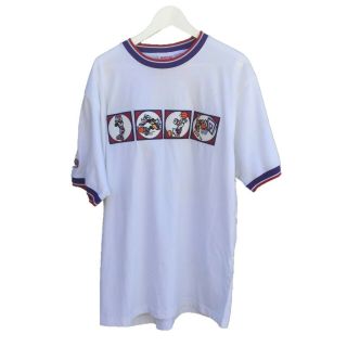 Vintage Disney Athletics Basketball Mickey Mouse White T - Shirt Mens Sz L